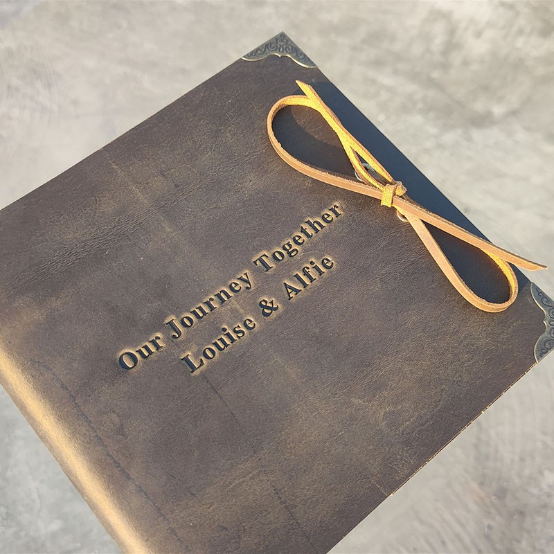 Personalized Genuine Leather Photo Album Our Adventure Book Valentine's Day Anniversary Gift For Couple