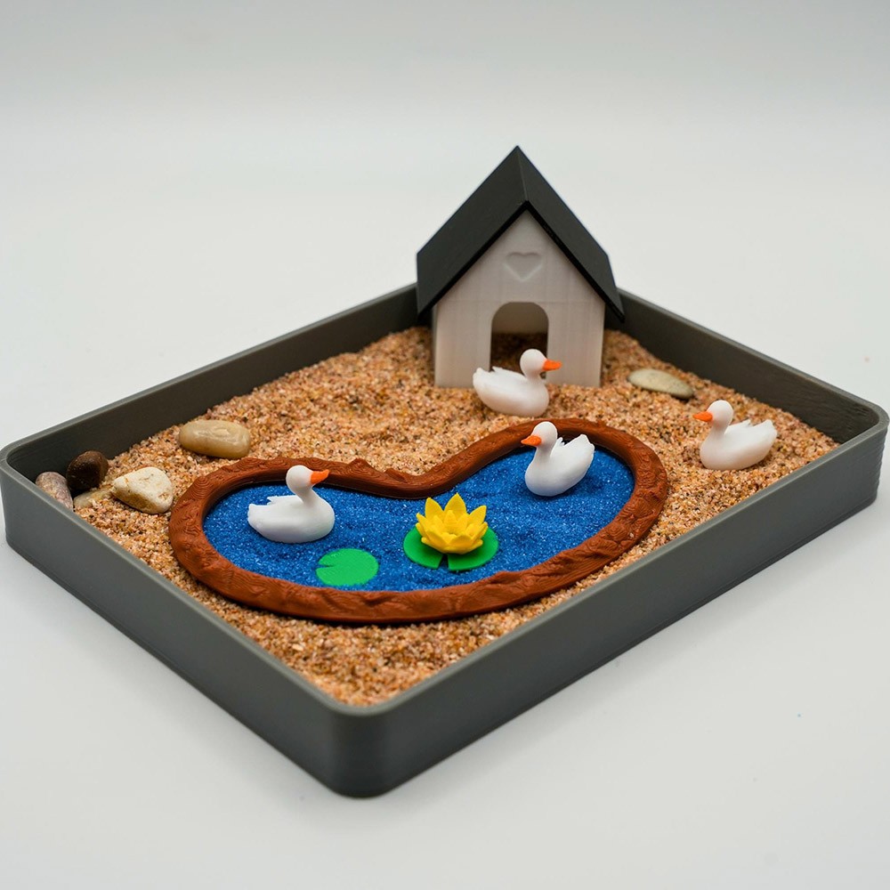 Duck Zen Sand Garden Desk Accessory Gift For Her/Him