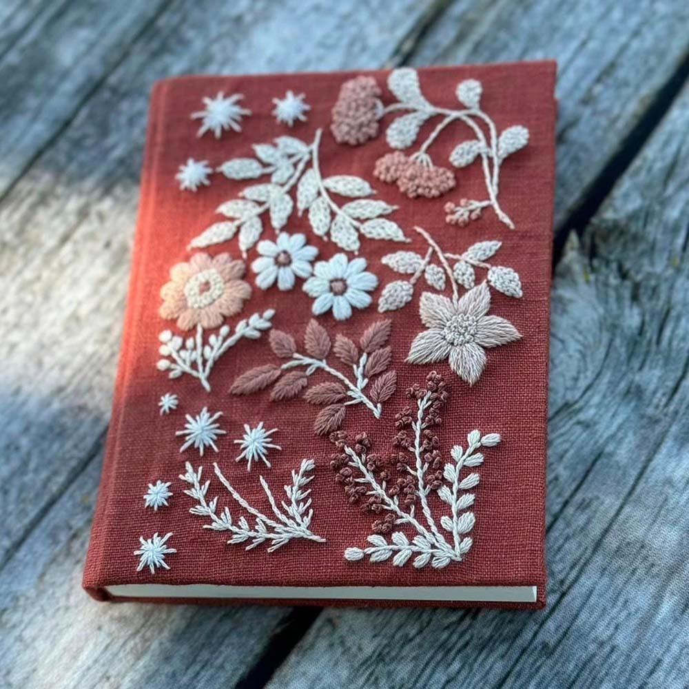 Fresh Fabric Journal with Embroidery Flower Gift For Her