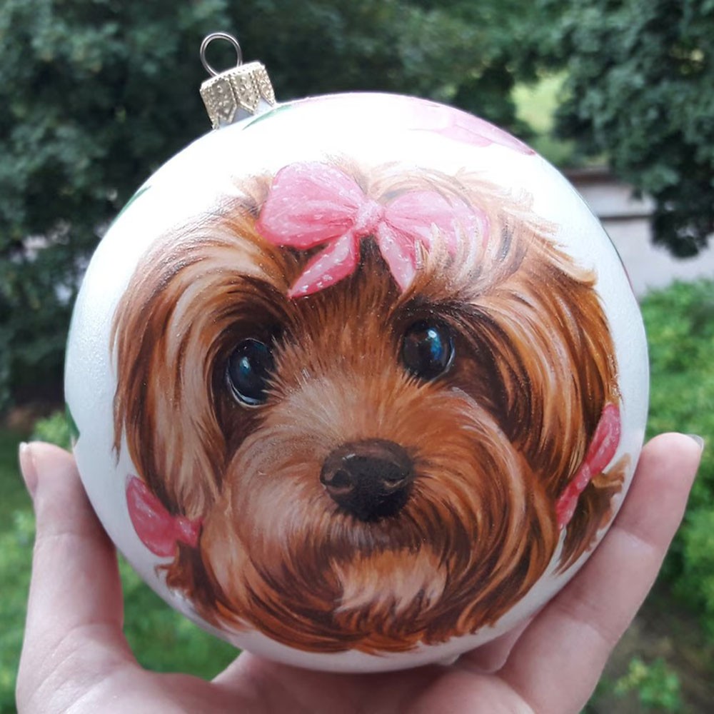 Personalized Pet Ornament Ball For Christmas Tree