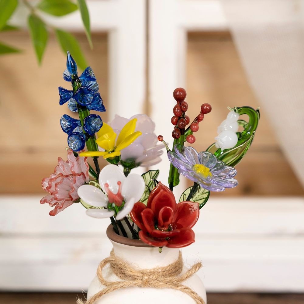 Glass Birth Month Flower Mother's Day Gift Spring Decoration Birthday Gift