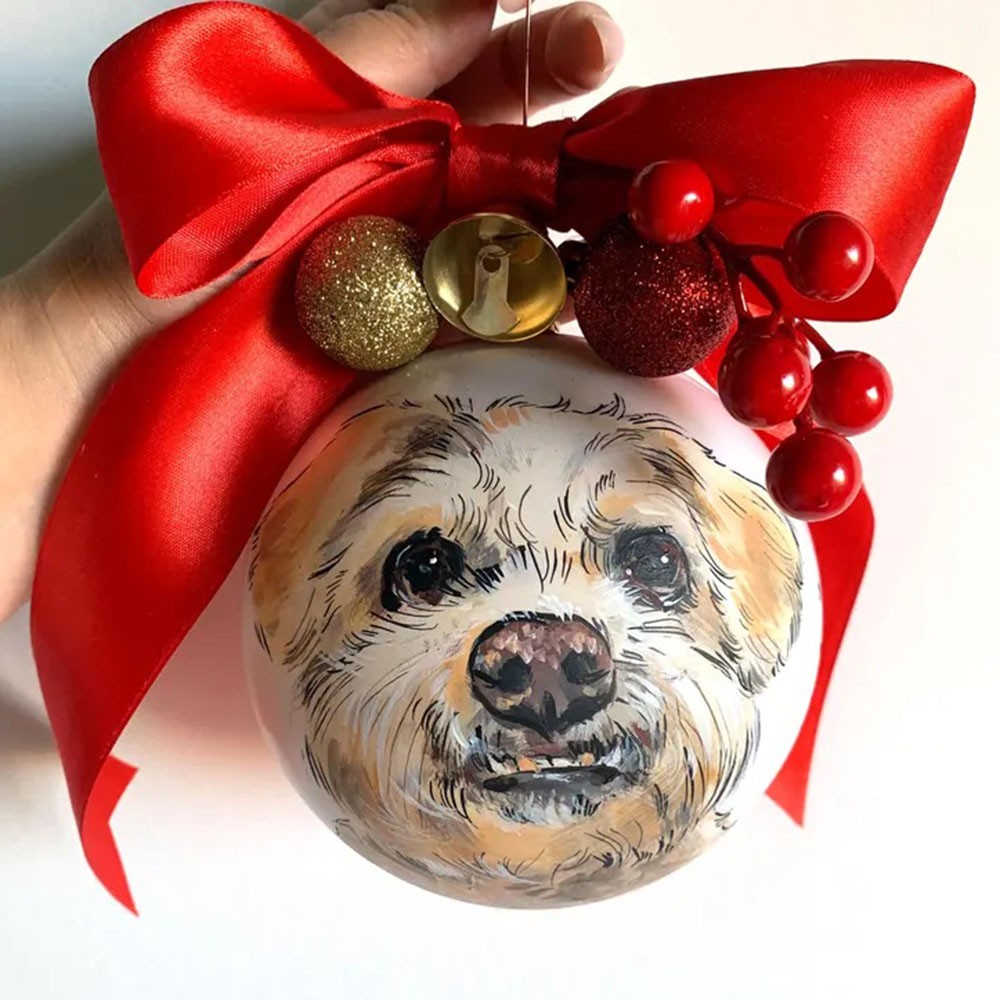 Personalized Pet Ornament Ball For Christmas Tree