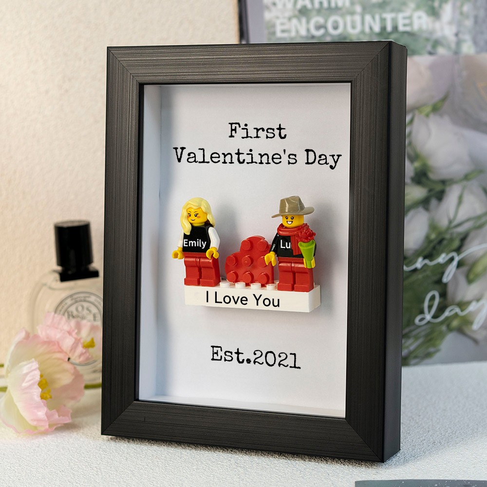 Personalized Tiny Figure With Frame For Couple Valentine's Day Gift Ideas