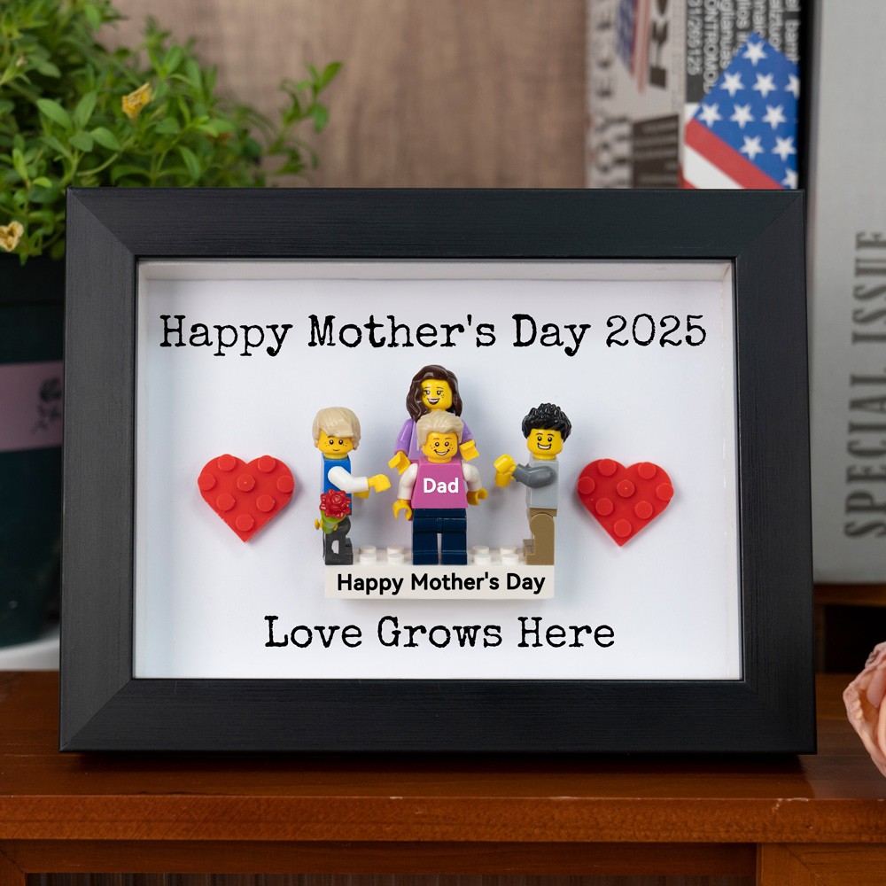 Personalized Tiny Figure With Frame and Brick For Mom Mother's Day Gift Ideas