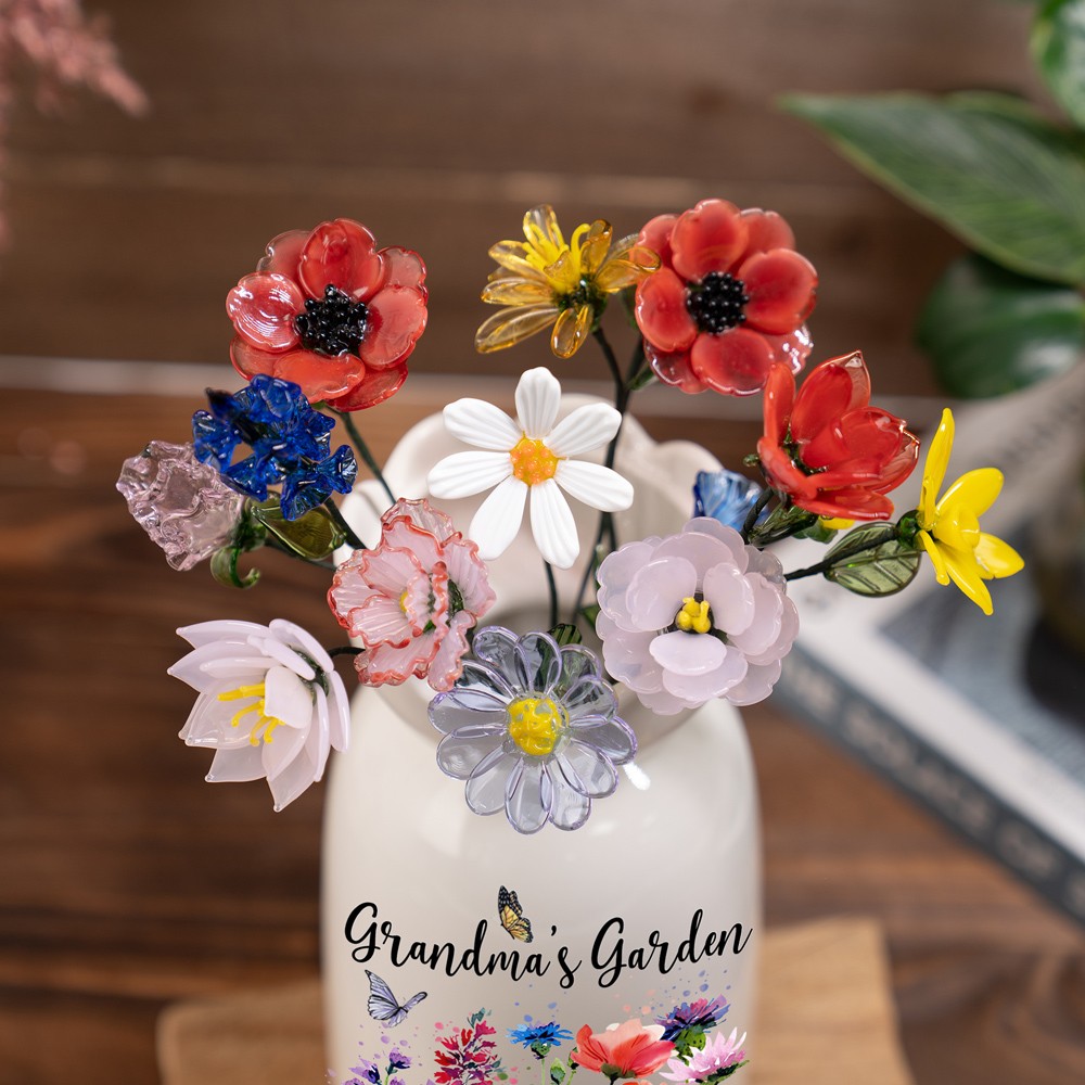 Glass Birth Month Flower Mother's Day Gift Spring Decoration Birthday Gift