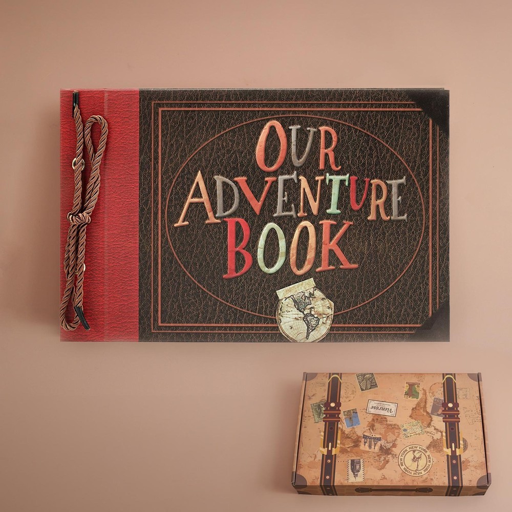 Personalized Leather Our Adventure Book Photo Album Valentine's Day Wedding Anniversary Gift for Couple