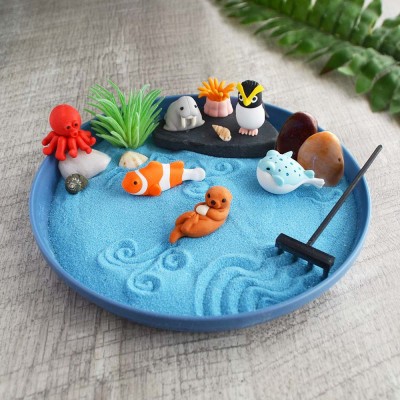 Ocean Zen Sand Garden Desk Accessory Gift For Her/Him