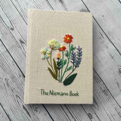 Fresh Fabric Journal with Embroidery Flower Gift For Her