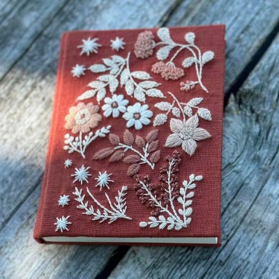 Fresh Fabric Journal with Embroidery Flower Gift For Her