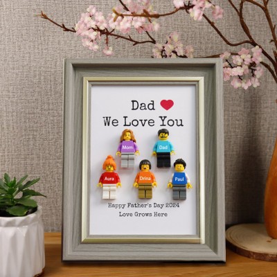 Personalized Tiny Figure With Frame For Dad Father's Day Gift Ideas