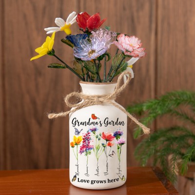 Glass Birth Month Flower Mother's Day Gift Spring Decoration Birthday Gift