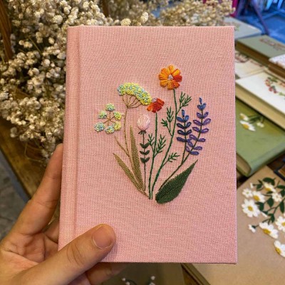 Personalized Embroidered Flower Notebook For Gift Ideas
