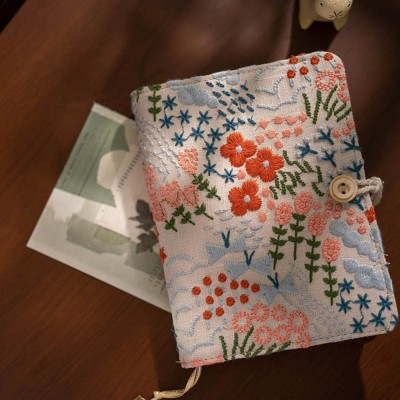 Fresh Fabric Journal with Embroidery Flower Gift For Her
