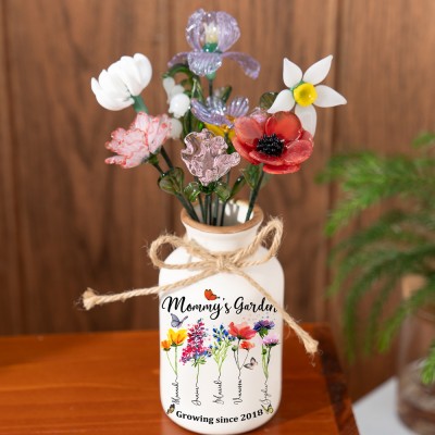 Glass Birth Month Flower Mother's Day Gift Spring Decoration Birthday Gift