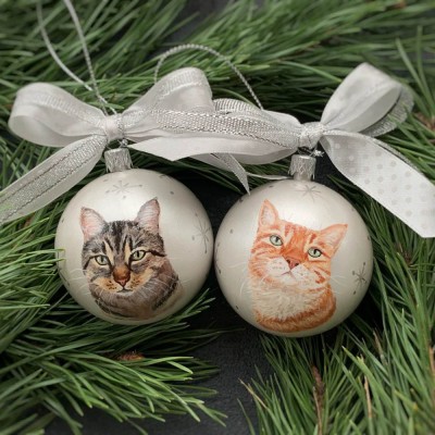 Personalized Pet Ornament Ball For Christmas Tree