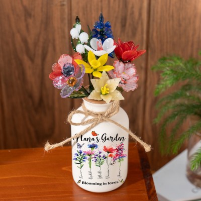 Glass Birth Month Flower Mother's Day Gift Spring Decoration Birthday Gift