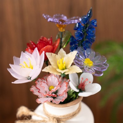 Glass Birth Month Flower Mother's Day Gift Spring Decoration Birthday Gift