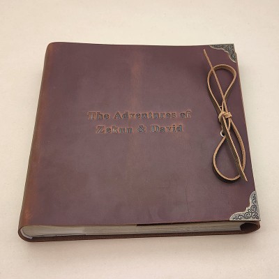 Personalized Genuine Leather Photo Album Our Adventure Book Valentine's Day Anniversary Gift For Couple