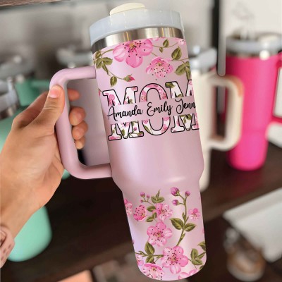 Personalized Mom Tumbler With Kids Name For Mother's Day Gift Ideas