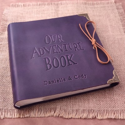 Personalized Genuine Leather Photo Album Our Adventure Book Valentine's Day Anniversary Gift For Couple