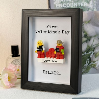 Personalized Tiny Figure With Frame For Couple Valentine's Day Gift Ideas