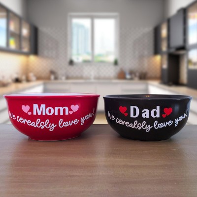 Personalized We Cerealsly Love You Cereal Bowl for Mom Grandma Dad Family Gift