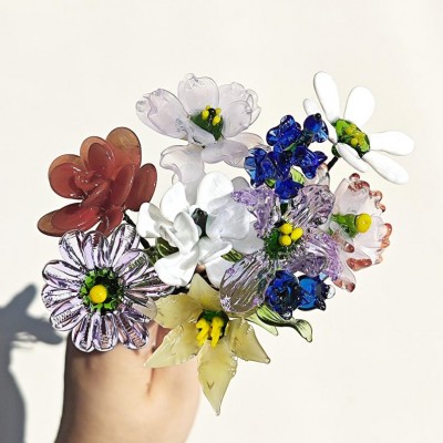 Glass Birth Month Flower Mother's Day Gift Spring Decoration Birthday Gift