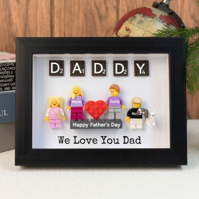 Personalized Tiny Figure With Frame and Brick For Dad Father's Day Gift Ideas