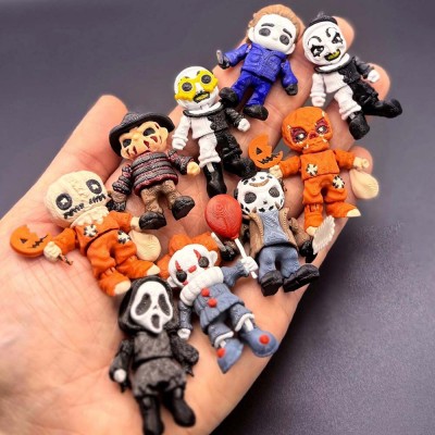 Set of 9 Mini Horror Figurines with Articulated Joint For Halloween Gift Ideas