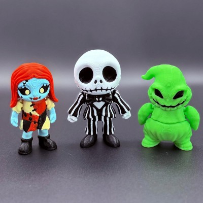 Set of 3 Mini Horror Figurines with Articulated Joint For Halloween Gift Ideas
