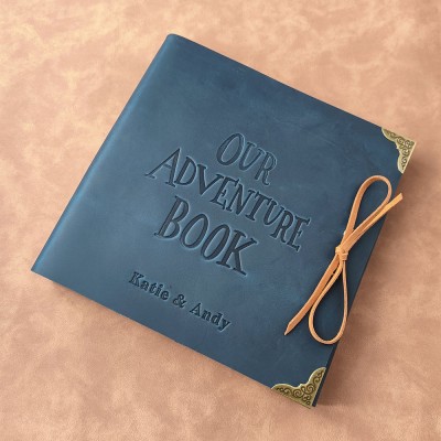Personalized Genuine Leather Photo Album Our Adventure Book Valentine's Day Anniversary Gift For Couple