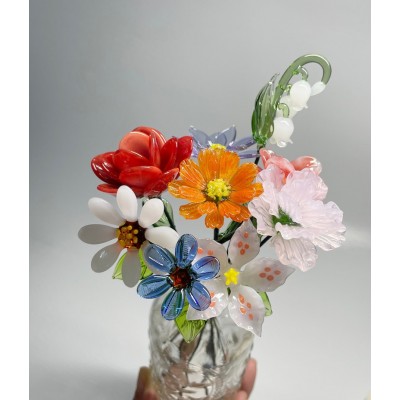 Glass Birth Month Flower Mother's Day Gift Spring Decoration Birthday Gift