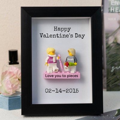 Personalized Tiny Figure With Frame For Couple Valentine's Day Gift Ideas