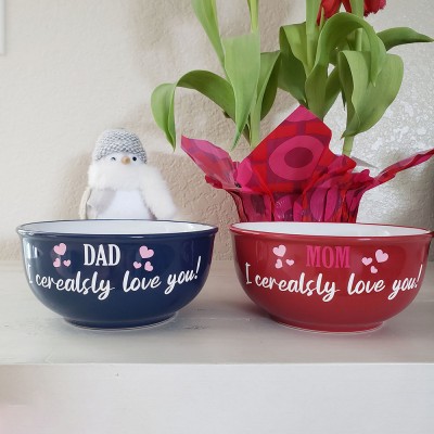 Personalized We Cerealsly Love You Cereal Bowl for Mom Grandma Dad Mother's Day Gift