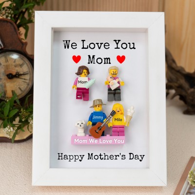 Personalized Tiny Figure With Frame and Brick For Mom Mother's Day Gift Ideas
