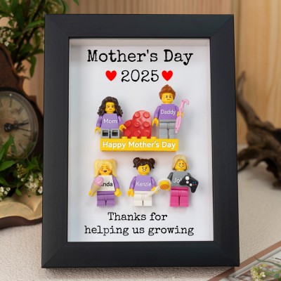 Personalized Tiny Figure With Frame and Brick For Mom Mother's Day Gift Ideas