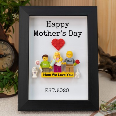 Personalized Tiny Figure With Frame and Brick For Mom Mother's Day Gift Ideas