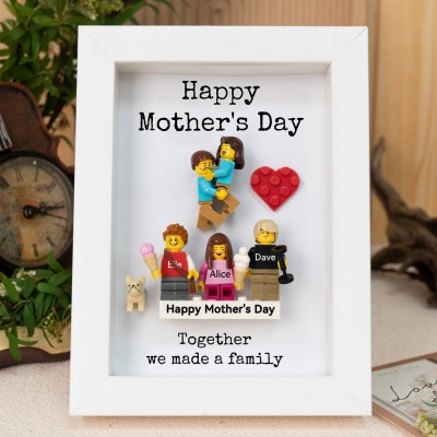 Personalized Tiny Figure With Frame and Brick For Mom Mother's Day Gift Ideas