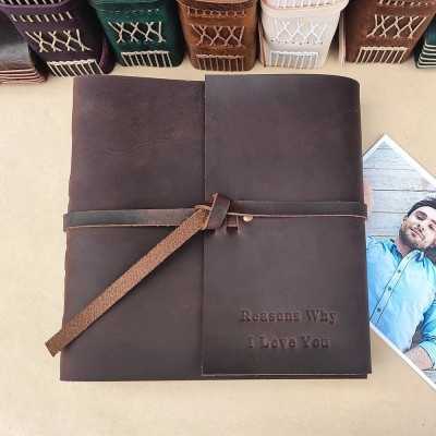 Personalized Genuine Leather Photo Album Our Adventure Book Wedding Gift Anniversary Gift For Couple
