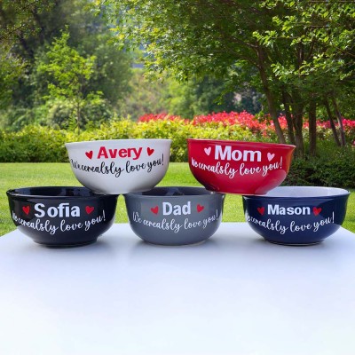 Personalized We Cerealsly Love You Cereal Bowl for Mom Grandma Dad Family Gift