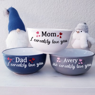 Personalized We Cerealsly Love You Cereal Bowl for Mom Grandma Dad Mother's Day Gift