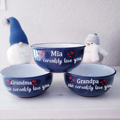 Personalized We Cerealsly Love You Cereal Bowl for Mom Grandma Dad Mother's Day Gift